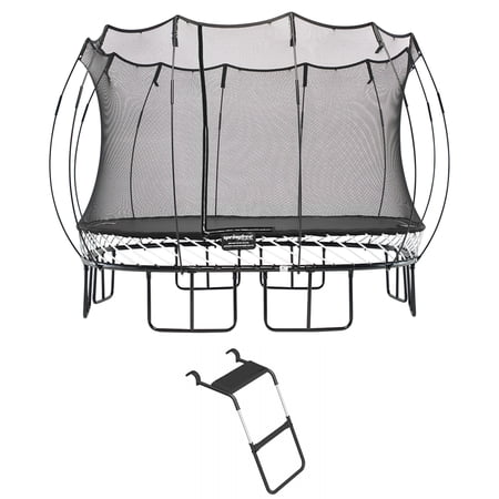 Springfree Trampoline Square 11 Ft Trampoline & FlexrStep V2 Safety Ladder