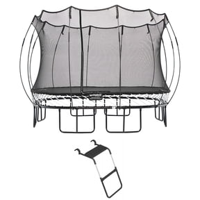 Springfree Trampoline Square 11 Ft Trampoline & FlexrStep V2 Safety Ladder