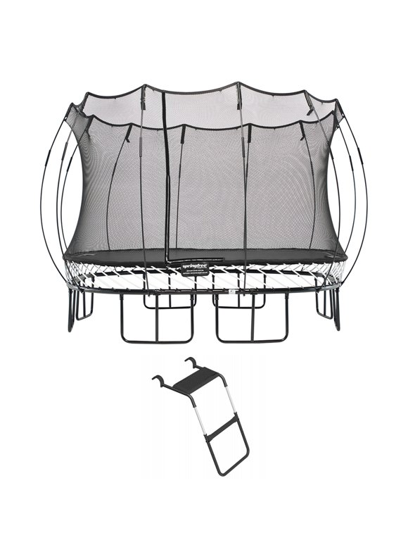 Springfree Trampoline Square 11 Ft Trampoline & FlexrStep V2 Safety Ladder