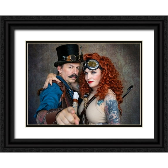 Springgay, Daniel 14x11 Black Ornate Wood Framed with Double Matting Museum Art Print Titled - Steampunk Travelers