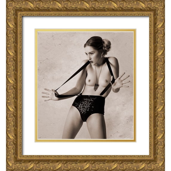 Springgay, Daniel 20x22 Gold Ornate Wood Framed with Double Matting Museum Art Print Titled - Elastic Lady