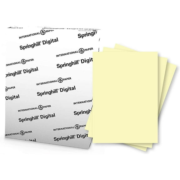 Springhill Card Stock, 1 Ream, Smooth Finish, Canary, 8.5" x 11", 250 Sheets