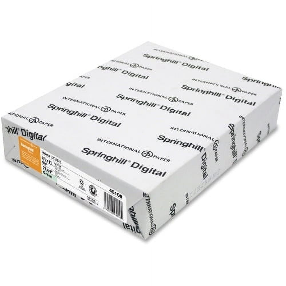 Springhill 8.5x11 Inkjet, Laser Printable Multipurpose Card Stock Letter - 8 1/2" x 11" - 90 lb Basis Weight - Smooth, Hard - 250 / Pack - Green