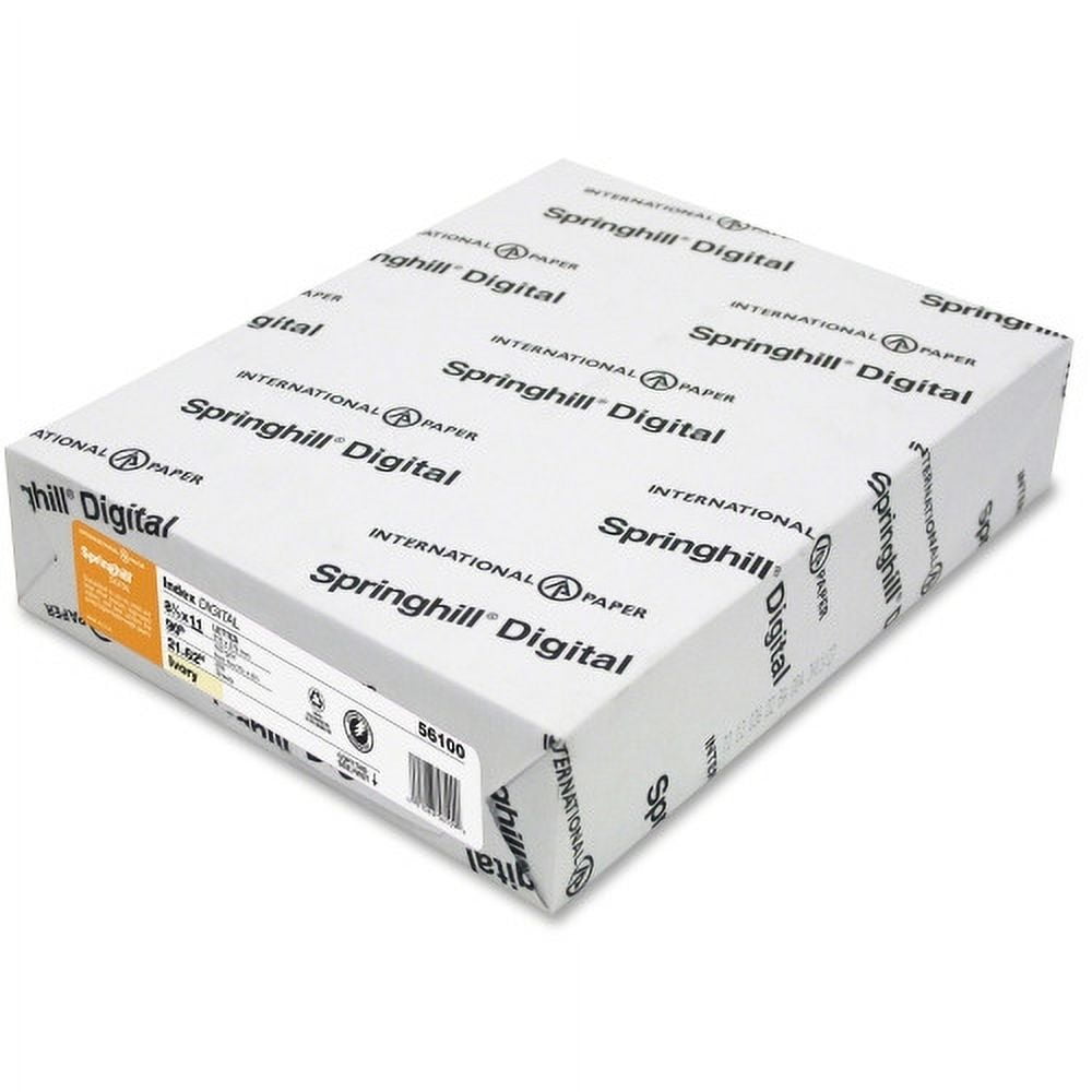 Springhill 8.5x11 Inkjet, Laser Printable Multipurpose Card Stock Letter - 8 1/2" x 11" - 90 lb Basis Weight - Smooth, Hard - 250 / Pack - Ivory