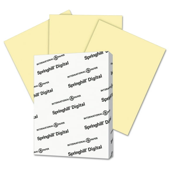 Springhill Digital Index Color Cardstock, 110 lb, 8 1/2 x 11, Canary, 250 Sheets/Pack -SGH035300