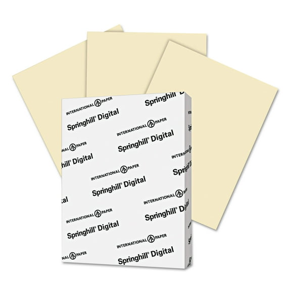 Springhill Digital Vellum Bristol Color Cover, 67 lb, 8 1/2 x 11, Ivory, 250 Sheets/Pack -SGH056000