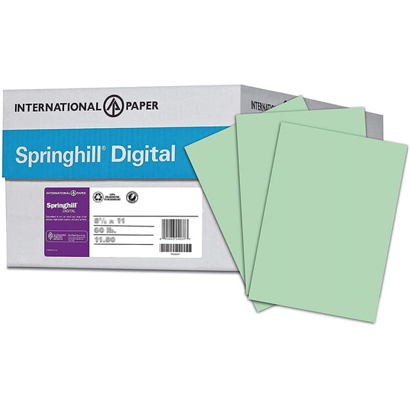 Springhill Green Colored Cardstock Paper, 110lb Index, 199 gsm, 11x17 card stock, 4 Ream Case / 1,000 Sheets - Heavy Cardstock with Smooth Finish (045320C)