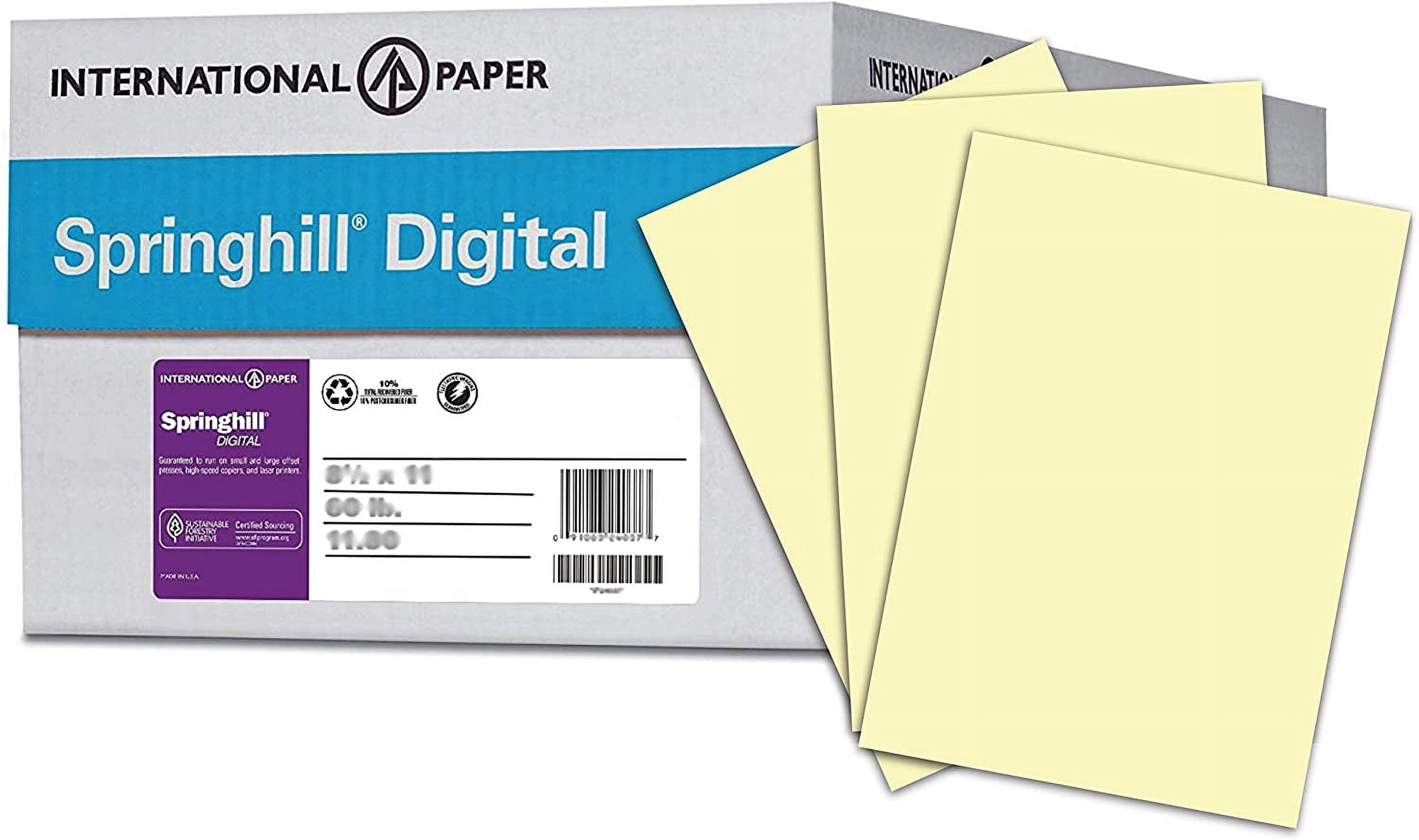 Springhill Yellow Colored Cardstock Paper, 90lb Index, 163 gsm, 8.5 x 11 card stock, 10 Reams / 2,500 Sheets - Lightweight Cardstock with Smooth Finish, Canary Color (035100C)