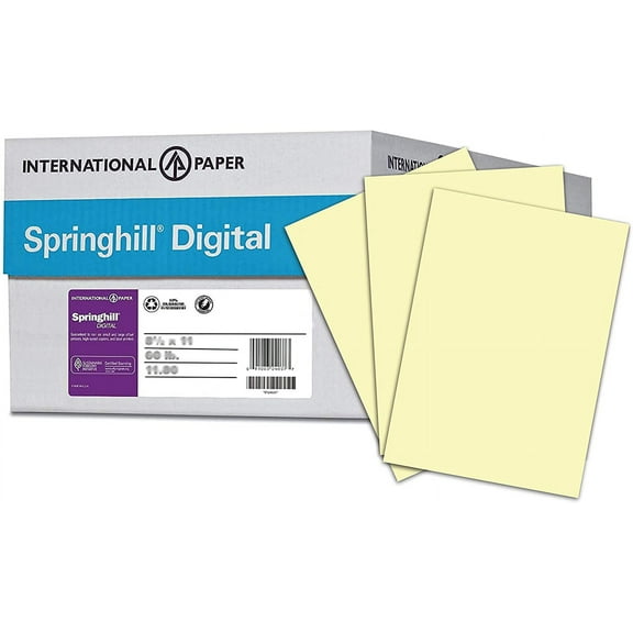 Springhill Yellow Colored Cardstock Paper, 90lb Index, 163 gsm, 8.5 x 11 card stock, 10 Reams / 2,500 Sheets - Lightweight Cardstock with Smooth Finish, Canary Color (035100C)