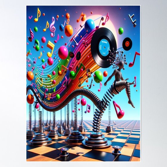 Springing Into Action Poster Wall Art, Modern Wall Decor For Living Room Bedroom, 8x12 UNFRAMED