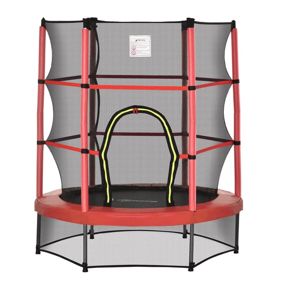 Springless 4.5FT Kids Trampoline with Safety Enclosure Net&Pad, Outdoor Play for Ages 3-6