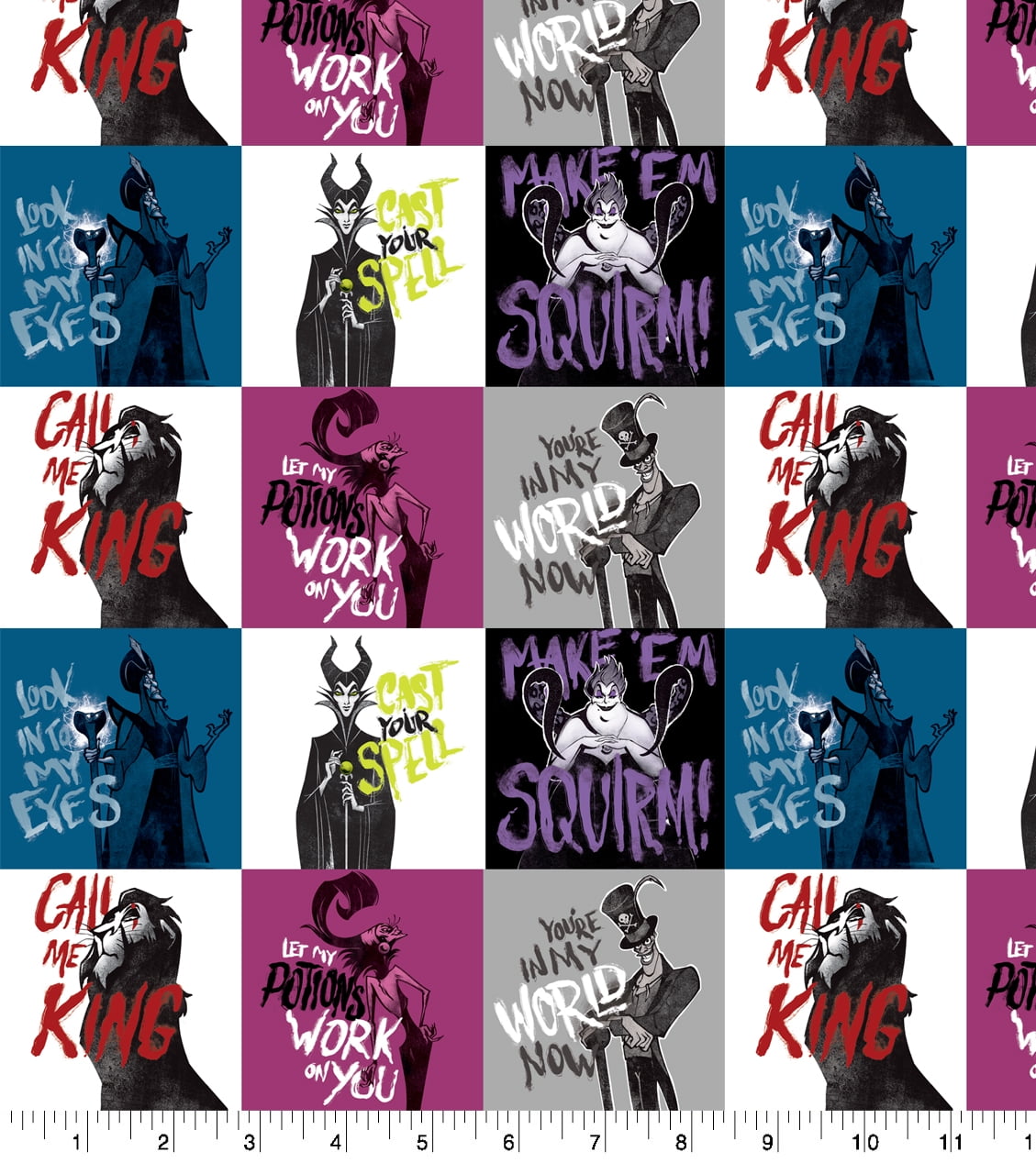 Springs Creative 18" x 21" Cotton Disney All Villains Precut Sewing