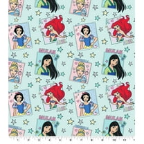 Springs Creative 18" x 21" Cotton Disney Princess Stamp Badges Precut Sewing & Craft Fabric, Multi-color