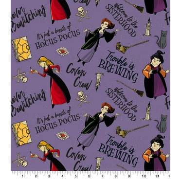 Springs Creative 18" x 21" Cotton Hocus Pocus Trouble Brewing Precut Sewing & Craft Fabric, Multi-color