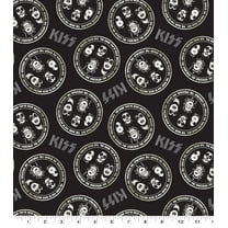 Springs Creative 18" x 21" Cotton Kiss Rock Names Precut Sewing & Craft Fabric, Black and White