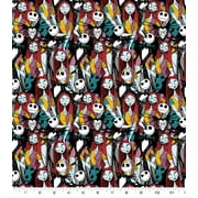 Springs Creative 18" x 21" Cotton NBC Jack Sally Packed Precut Sewing & Craft Fabric, Multi-color