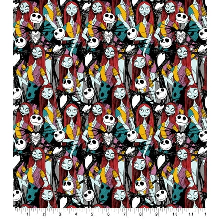 Springs Creative 18" x 21" Cotton NBC Jack Sally Packed Precut Sewing & Craft Fabric, Multi-color