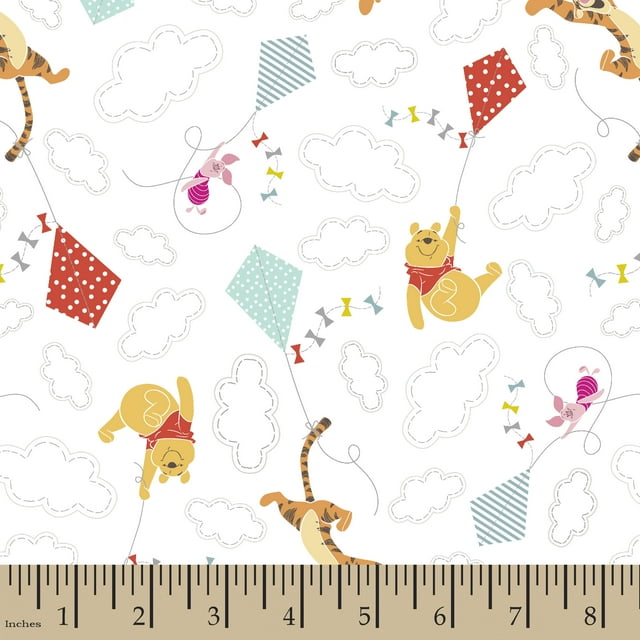 Springs Creative 18" x 22" Cotton Disney Pooh and Friends Flying Kites Precut Sewing & Craft Fabric