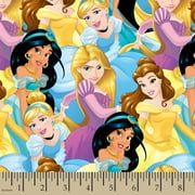Springs Creative 18" x 22" Cotton Disney Princess Craft Fabric Precut Pack