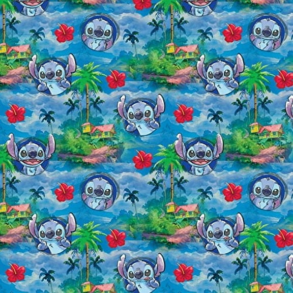 Springs Creative 43" Cotton Lilo & Stitch Hawaiian Nights Sewing & Craft Fabric By The Yard, Multi