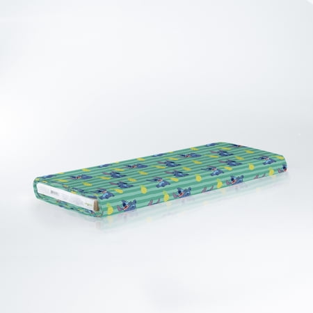 Springs Creative 43" Cotton Lilo & Stitch Pineapple Stripe Sewing & Craft Fabric By the Bolt, Teal