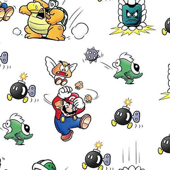 Springs Creative 43" Cotton Mario in Trouble Sewing & Craft Fabric By The Yard, Multicolor