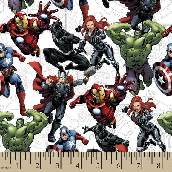 Springs Creative 43" x 36" Cotton Marvel Avengers Unite Precut Sewing & Craft Fabric