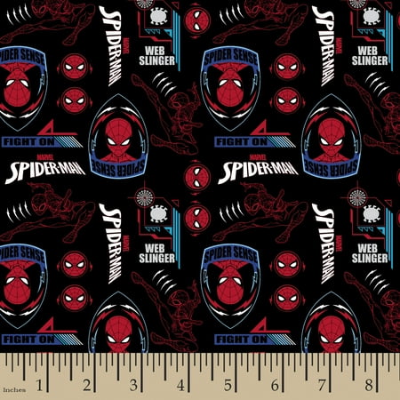 Springs Creative 43 x 36 Inch Cotton Marvel Spiderman Web Slinger Precut Fabric
