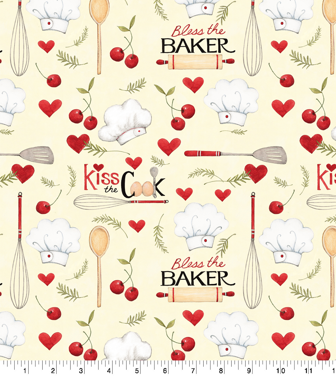 Springs Creative 44" x 36" Cotton Bless The Baker Precut Sewing & Craft Fabric, Cream - image 1 of 3