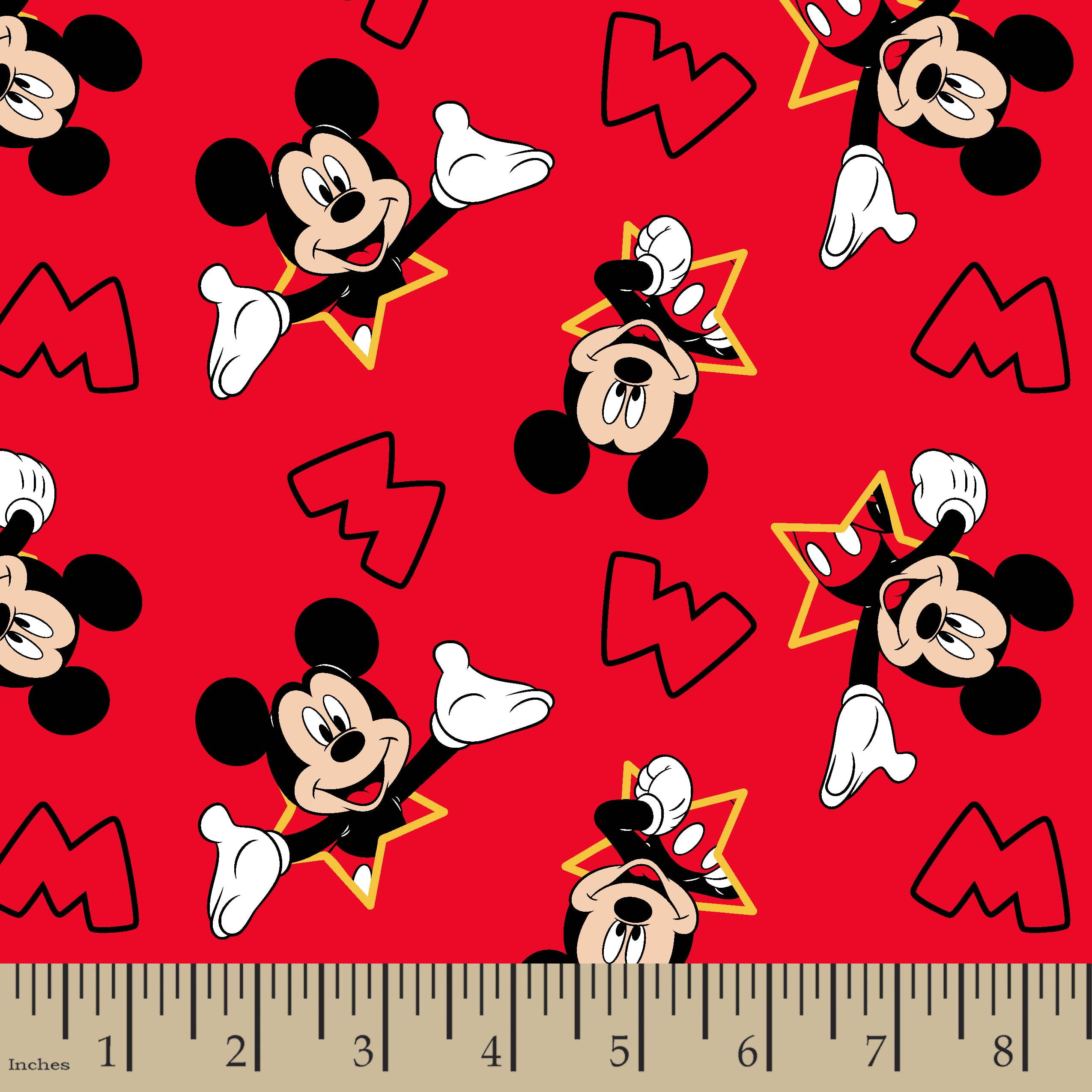 Disney Fabric Mickey Mouse Red, Blue White - Sold by the Yard