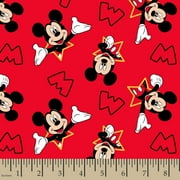 Springs Creative 44" x 36" Poplin Disney Mickey and Stars Precut Sewing & Craft Fabric