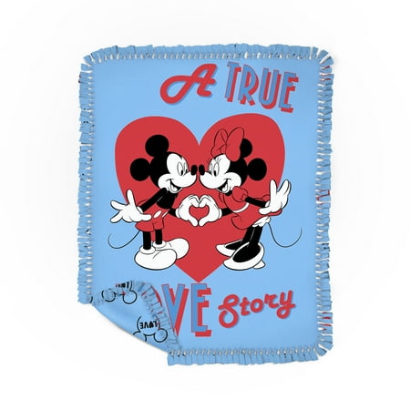 Springs Creative Blue, Red Mickey Mouse Minnie Mouse Polyester Throw, 55" x 67"