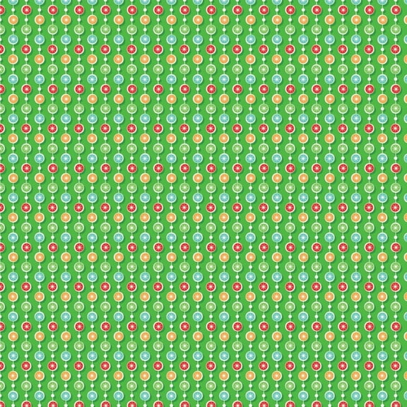 Springs Creative Christmas Cheer Green Beads 100% Cotton Fabric by The Yard