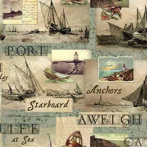 Springs Creative Coastal Waters 100% Cotton Fabric sold by the yard