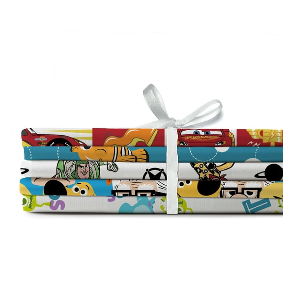 Springs Creative Cotton 21" Disney Pixar Assorted Fat Quarter Bundle, 5 Pieces