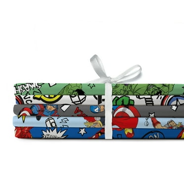 Springs Creative Cotton 21" Marvel Avengers Doodle Assorted Fat Quarter Bundle, 5 Pieces