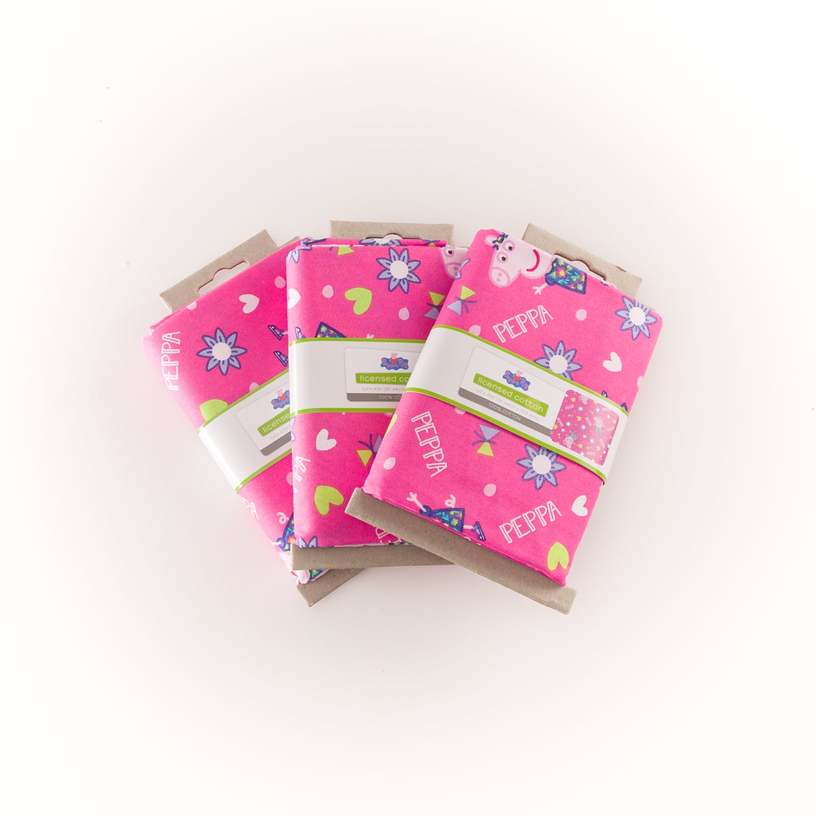 Springs Creative Cotton 43" Peppa Pig 1 Yard Cuts Bundle, 3 Pieces