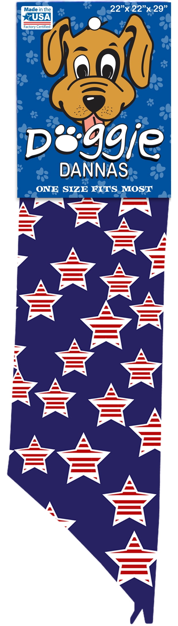 Springs Creative Cotton Patriotic Dog Bandana, Blue