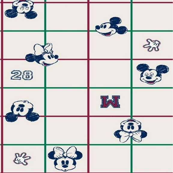 Springs Creative Disney Mickey and Minnie Mouse Icon Grid Light Beige 100% Cotton Fabric by The Yard