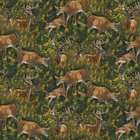 Springs Creative Feast in Wood Deer 100% Cotton Fabric sold by the yard