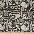thumbnail image 1 of Springs Creative Halloween Boney Yard Black, 100% Cotton Fabric by The Yard, 1 of 1