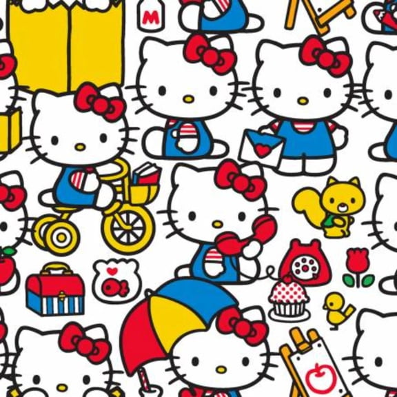Springs Creative Hello Kitty At Play 100% Cotton Fabric sold by the yard