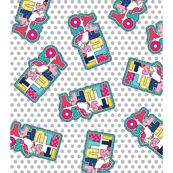 Springs Creative It's so Fluffy! - Unicorn and dots… 100% Cotton Fabric sold by the yard
