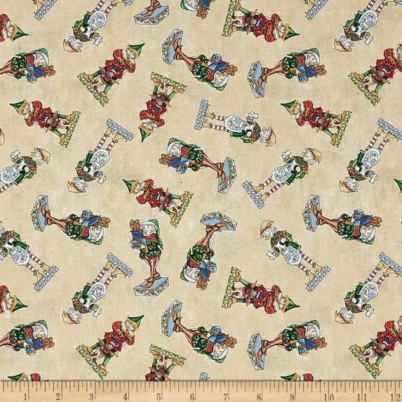 Springs Creative "Jim Shore Santa Elf Toss" 100% Cotton Fabric sold by the yard