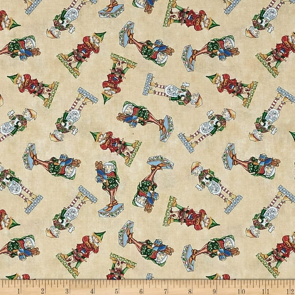 Springs Creative "Jim Shore Santa Elf Toss" 100% Cotton Fabric sold by the yard