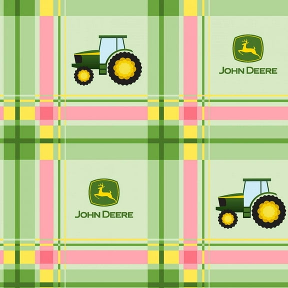 Springs Creative John Deere Tractor Plaid 100% Cotton Fabric sold by the yard