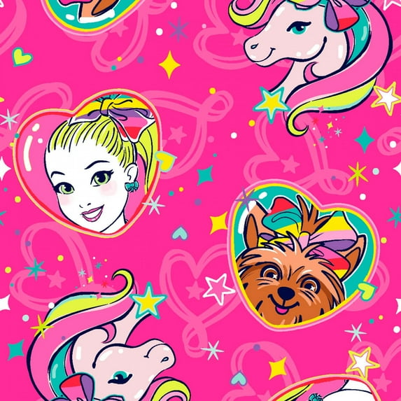 Springs Creative Jojo Siwa Friends Are Magic Pink/Multicolor 100% Cotton Fabric By The Yard