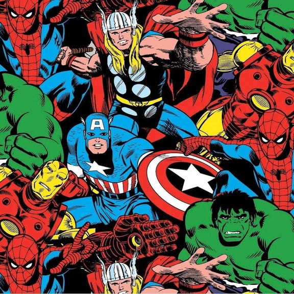 Springs Creative Marvel Comics Avengers Comic Pack Multicolor 100% Cotton Fabric by 1/2 of a Yard