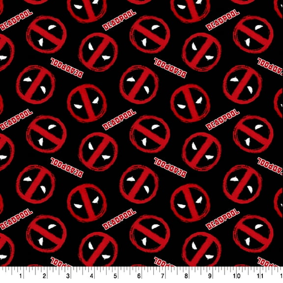Springs Creative Marvel Deadpool Paint Logo Packed Fat Quarter Fabric