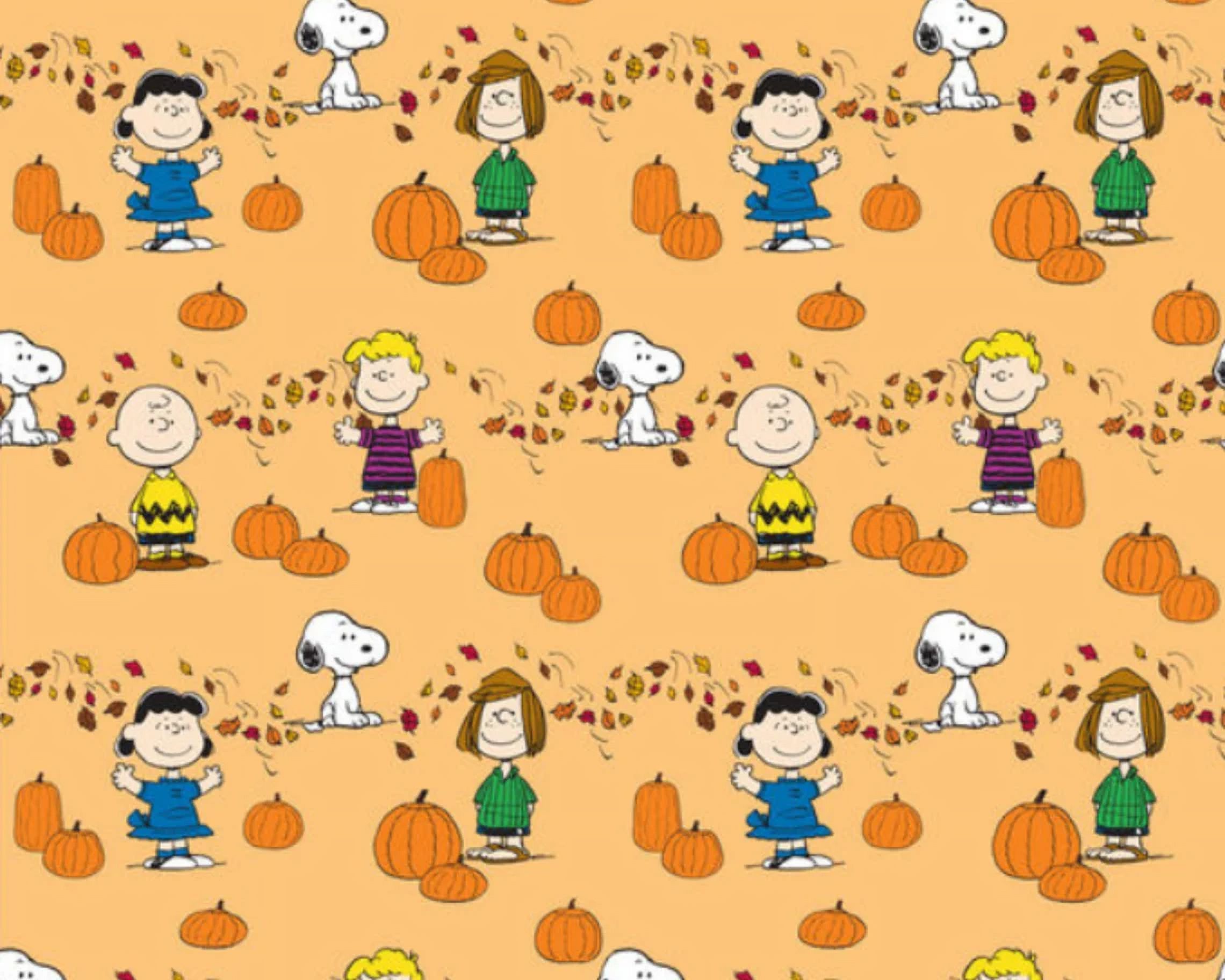 Springs Creative Peanuts Pumpkin Patch Snoopie in Orange 100 Cotton